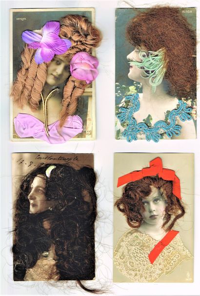 null 36 - FEMMES BELLE-EPOQUE. Exceptionnelle collection de 35 cartes postales Années...