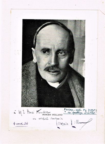 null 163 - Romain ROLLAND (1866-1944), écrivain, Prix Nobel de Littérature en 1915....