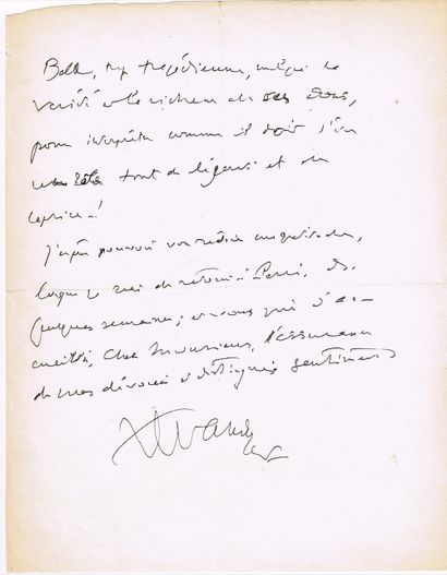 null 154 - Henry de MONTHERLANT (1895-1972). Lettre autographe signée du Château...