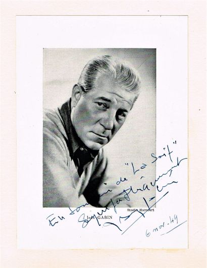 null 343 - Jean GABIN (1904-1976), acteur. Photo de programme dédicacée et signée...