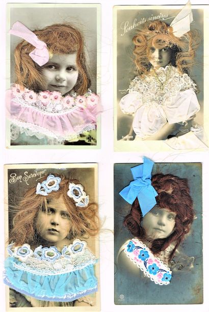 null 36 - BELLE-EPOQUE WOMEN. Exceptional collection of 35 postcards from the 1900's...