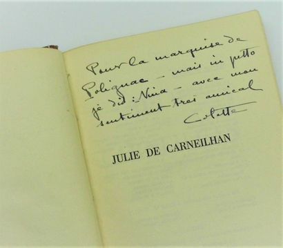 null 105 - COLETTE (1873-1954), femme de lettres. « Julie de Carneilhan » avec un...