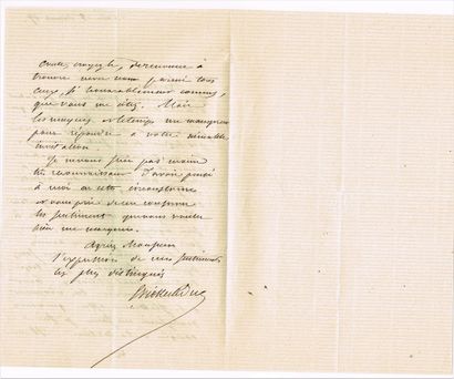 null 20 - Eugène VIOLLET-LE-DUC (1814-1874), the famous architect. Autograph letter...