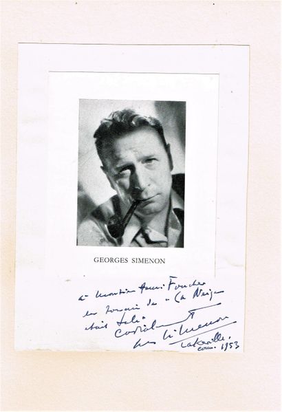 null 170 - Georges SIMENON (1903-1989), écrivain belge. Photo de programme dédicacée...