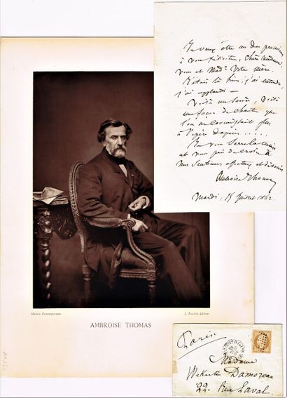 null 276 - Ambroise THOMAS (1811-1896), compositeur. Lettre autographe signée, 1...