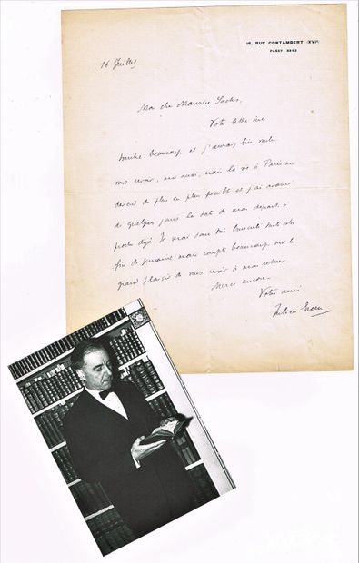 null 124 - Julien GREEN (1900-1968), écrivain américain. Lettre autographe signée,...