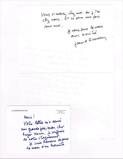 null 157 - Jean d’ORMESSON (1925-2017), écrivain de l’Académie française. Correspondance...