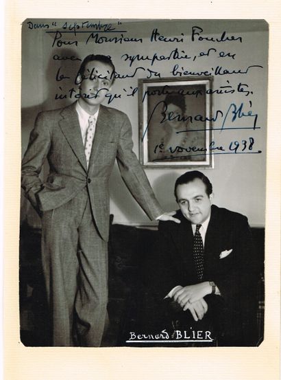 null 331 - Bernard BLIER (1916-1989), actor. Original photograph dedicated and signed...
