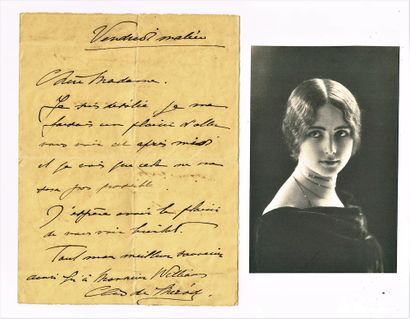 null 272 - Cléo de MERODE (1875-1966), danseuse vedette de la Belle-Epoque. Lettre...