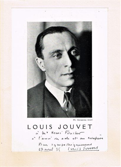 null 313 - Louis JOUVET (1887-1951), actor and director. Program photo dedicated...