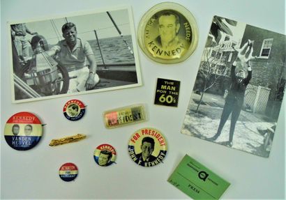 null 57 - John F. KENNEDY. Campagne électorale de 1960, badges vintage : ensemble...