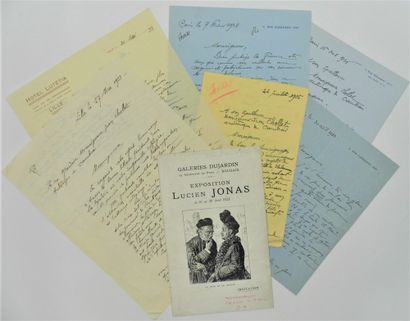 null 204 - Lucien JONAS (Anzin, Nord 1880-1947), peintre. Ensemble de 6 lettres autographes...