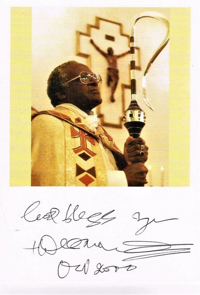 null 70 - Desmond TUTU (born 1931), Archbishop Nobel Peace Prize in 1984. Photo card...