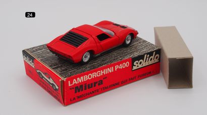  SOLIDO - France - 1/43th (1) 
# 161 LAMBORGHINI MIURA 
Orange red, silver chassis....