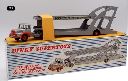  DINKY TOYS - FRANCE - Metal (1) 
# 894 UNIC TRACTOR & CAR CARRIER BOILOT 
Grey metallic...