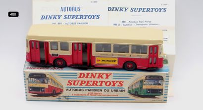 null DINKY TOYS - FRANCE - Métal (1)

# 889 BERLIET PCM AUTOBUS URBAIN

Rouge & crème,...