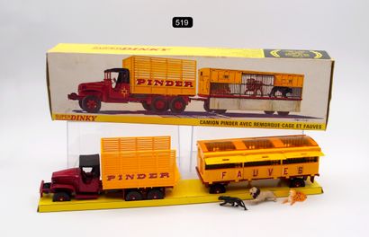 null DINKY TOYS - FRANCE - Metal (1)

# 881 GMC "PINDER" & TAN TRAILER-CAGE

Red...