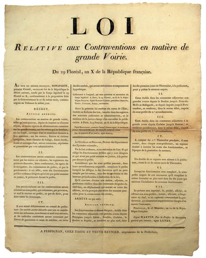 PYRÉNÉES ORIENTALES. 1802. BONAPARTE Premier...