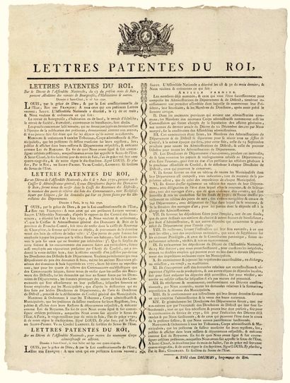 null PAU (64). 1790. ABOLITION DES PRIVILÈGES. ST-CLOUD (92) & PARIS. « Lettres patentes...