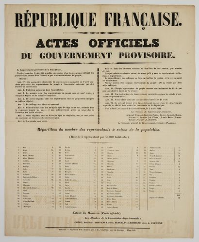 null ISÈRE (Préparation des Elections Législatives du 9 Avril 1848) - ACTES OFFICIELS...