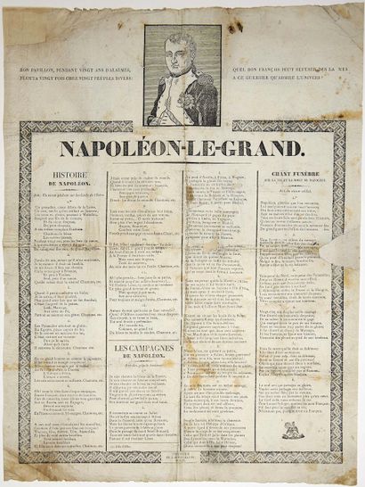 null HAUTE-LOIRE. NAPOLÉON 1ER. Placard (53 x 40) « NAPOLÉON-LE-GRAND. » Histoire...
