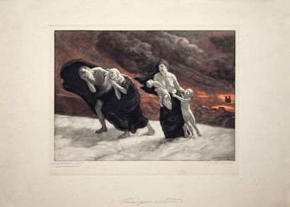 null Michel RICHARD-PUTZ 1914 - " CEUX QUI RESTENT " Allegorical print of the people...