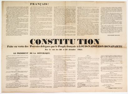 null NAPOLÉON III. 1852. « CONSTITUTION faite en vertu des pouvoirs délégués par...