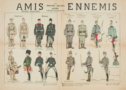 null GUERRE 1914/18 : « 1914, OPÉRATIONS MILITAIRES – BELGIQUE et Frontière de l’Est »...