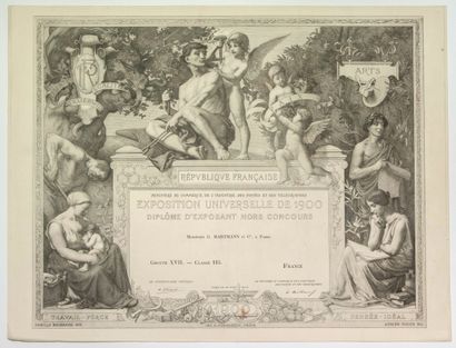 null UNIVERSAL EXHIBITION of 1900, in Paris. Diploma of exhibitor out of competition:...