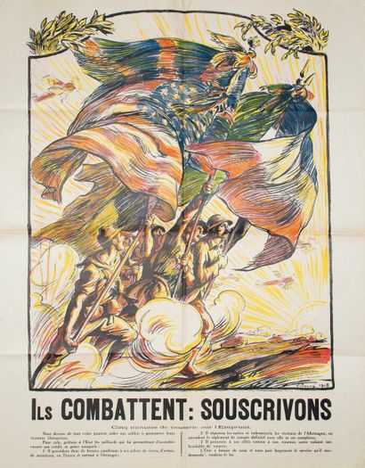 null Victor PROUVÉ 1918. "THEY ARE FIGHTING: LET US SUBSCRIBE? Five minutes of talk...