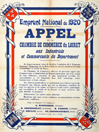 null LOIRET. « EMPRUNT NATIONAL DE 1920. » « Appel de la Chambre de Commerce du LOIRET...