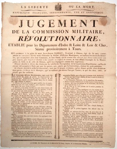 null (CHOUANS.) 1795 « JUGEMENT DE LA COMMISSION MILITAIRE RÉVOLUTIONNAIRE, établie...