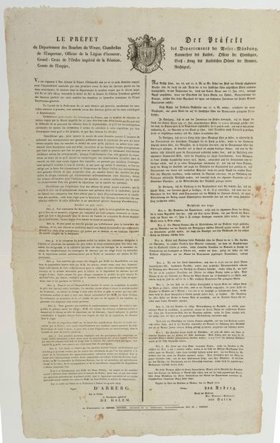 null GERMANY CAMPAIGN 1813. Decree of D'ALBERG Prefect of the Department of WESER,...