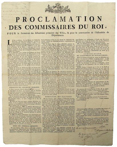 null GARD. 1790. REVOLUTION. THE PRIMARY ASSEMBLY OF SAINT-AMBROIX (30). "Proclamation...