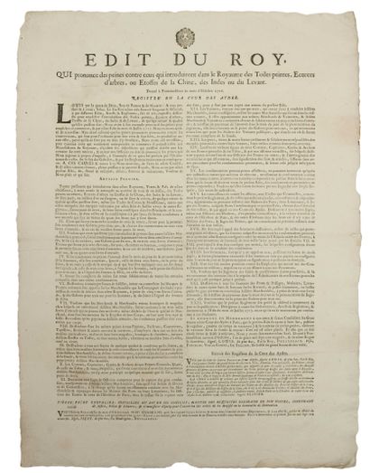 null (TARN-ET-GARONNE. CUSTOMS. COMPAGNIE DES INDES.) "Edict of the King (Louis XV),...