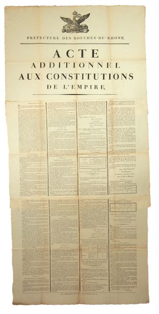 null LA CONSTITUTION FRANÇAISE DES CENT-JOURS. 1815. « Acte Additionnelle aux Constitutions...