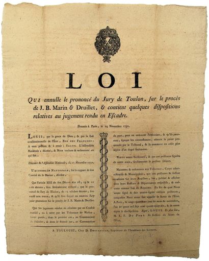 null MARINE COURTS. 1790. VAR. HAUTE GARONNE. "An Act which annuls the pronouncement...