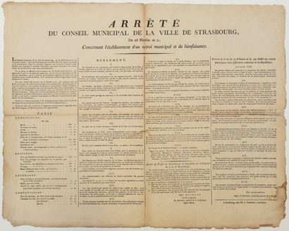 BAS-RHIN. 1801. OCTROI DE STRASBOURG - Arrêté...
