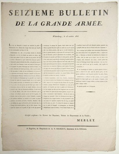 null VENDEA. GERMANY CAMPAIGN. "16th BULLETIN OF THE GREATER ARMY." WITTEMBERG October...