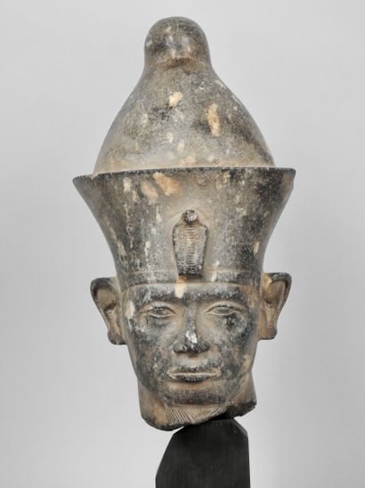 null Middle Kingdom style in the tradition of Dynasty 12 Head of Pharaoh Sesostris...