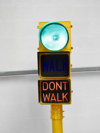 null Feu de passage piéton « Walk / Don’t walk ».

USA, Ville de Chicago, années...