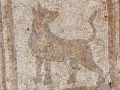 null Époque Romaine, premiers siècles après J.-C. Mosaïque

88,5 x 91,5 cm

De forme...