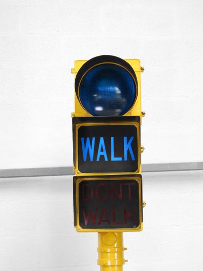 null Walk / Don't walk" pedestrian crossing light.

USA, City of Chicago, 1960's

Metal...