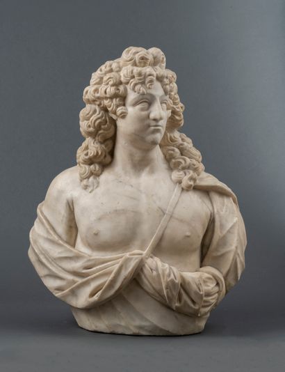 null Northern Italy, Louis XV period 

Bust of a man

White marble

H 69, W 58 c...