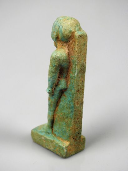 null Pharaoh's child god walking Harpocrates in frit or pâte de verre.9cm high.