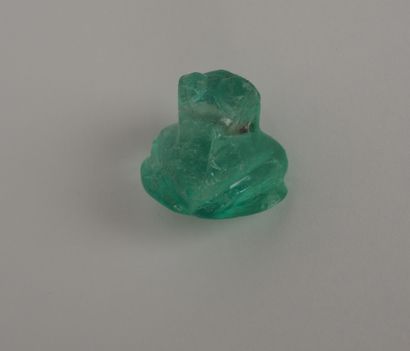 null Grenouille amulette en pierre verte.Premiers mil après J.C.L :1,5cm.