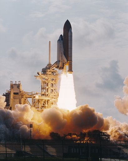 NASA NASA. Liftoff of the space shuttle ENDEAVOUR (Mission STS-111) on June 5, 2002....