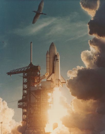 NASA NASA. Historic liftoff of the space shuttle COLUMBIA (STS-1) from the Kennedy...