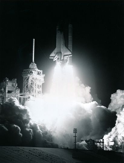 NASA NASA. Night takeoff of the space shuttle. Circa 1990.1Period chromogenic print...