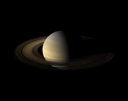 NASA NASA. Large format. The planet Saturn during one of its equinoxes in the year...